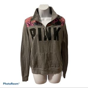 VS PINK pullover tropical print zip knit top S